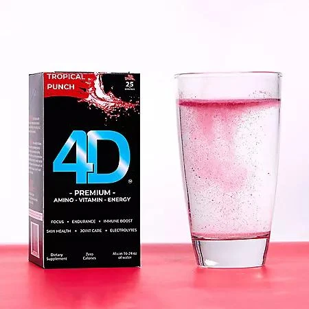 商品4D|4D Clean Energy Premium Dietary Supplement, Tropical Fruit Punch, 25 ct.,价格¥249,第1张图片