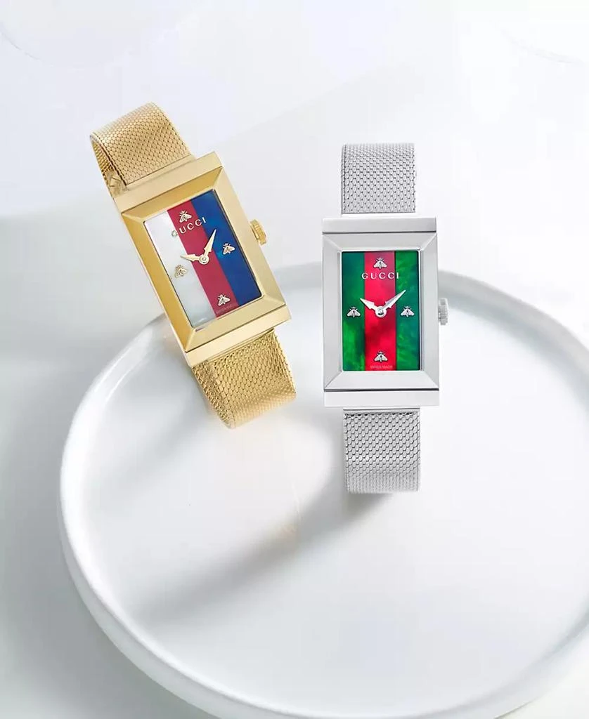 商品Gucci|G-Frame Stainless Steel Mesh Bracelet Watch 21x34mm,价格¥11736,第5张图片详细描述