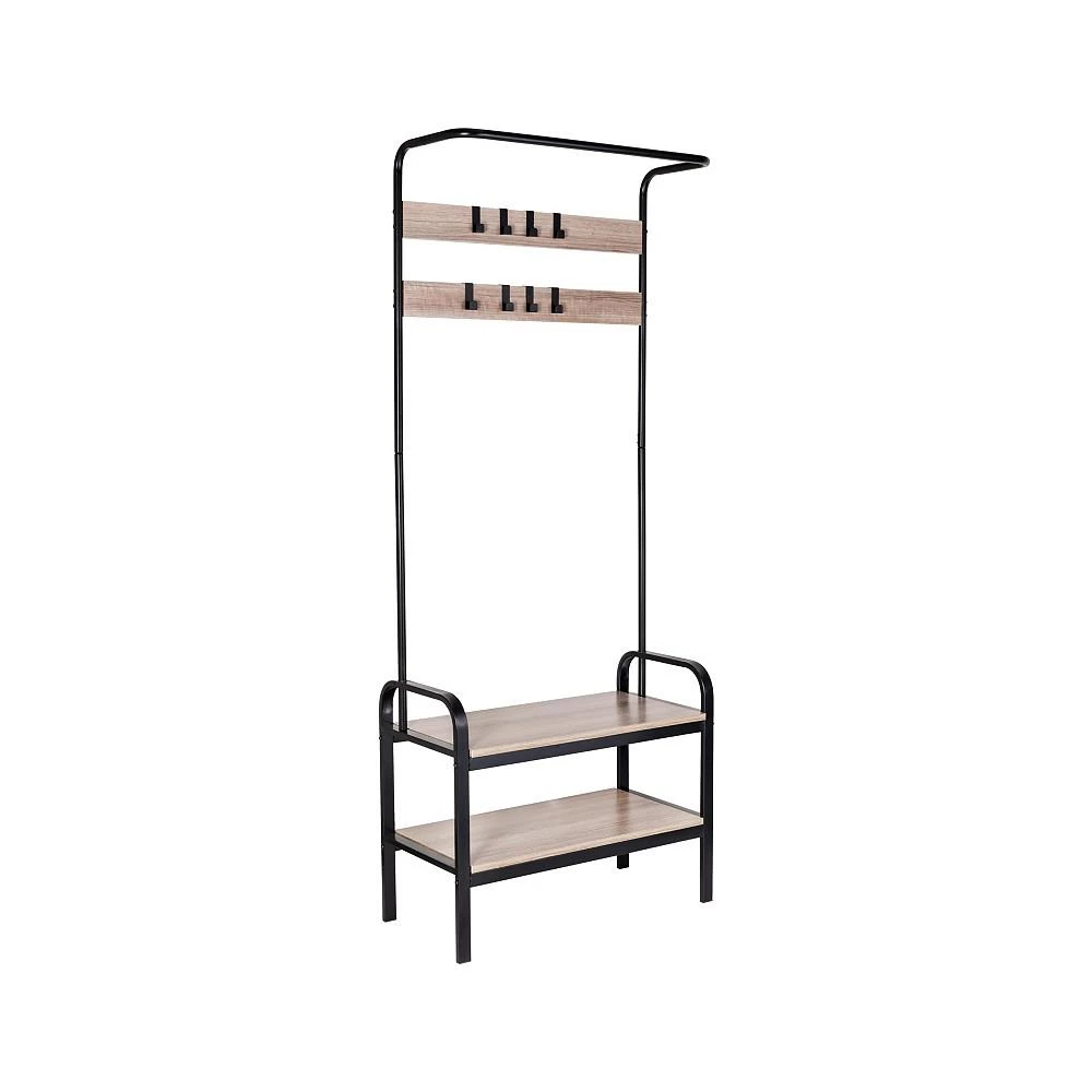 商品Honey Can Do|Entryway Organizer with Hooks and Shoe Storage,价格¥1206,第1张图片