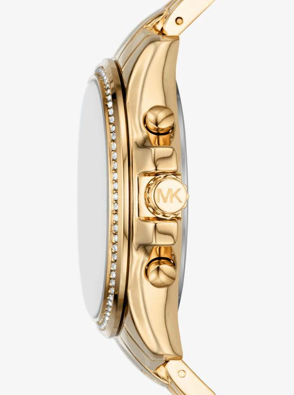 商品Michael Kors|Oversized Pilot Pavé Gold-Tone Watch,价格¥812,第2张图片详细描述