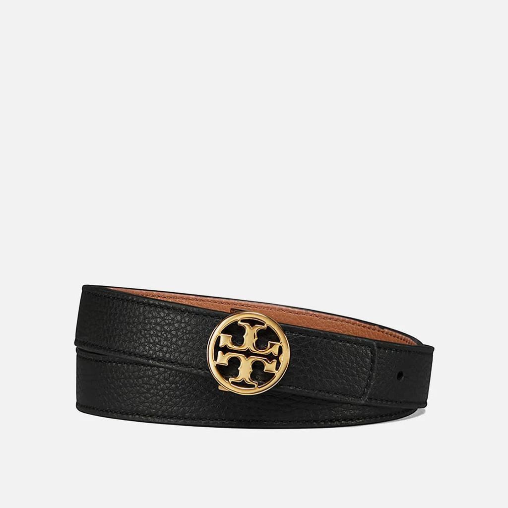 商品Tory Burch|Tory Burch Women's 1" Reversible Logo Belt - Black/New Cuoio/Gold,价格¥1150,第1张图片