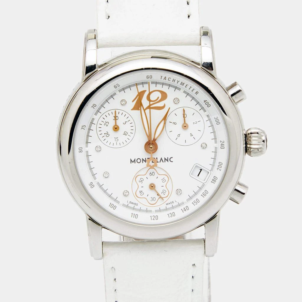 商品[二手商品] MontBlanc|Montblanc White Stainless Steel Leather Mini Star 7039 Women's Wristwatch 32 mm,价格¥5978,第3张图片详细描述