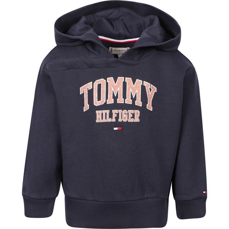 商品Tommy Hilfiger|Organic cotton logo hoodie in navy,价格¥640,第1张图片