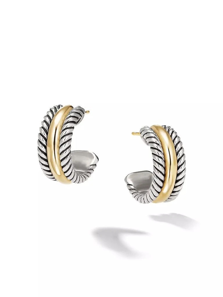 商品David Yurman|Cable Collectibles Huggie Hoop Earrings in Sterling Silver with 14K Yellow Gold,价格¥4461,第1张图片