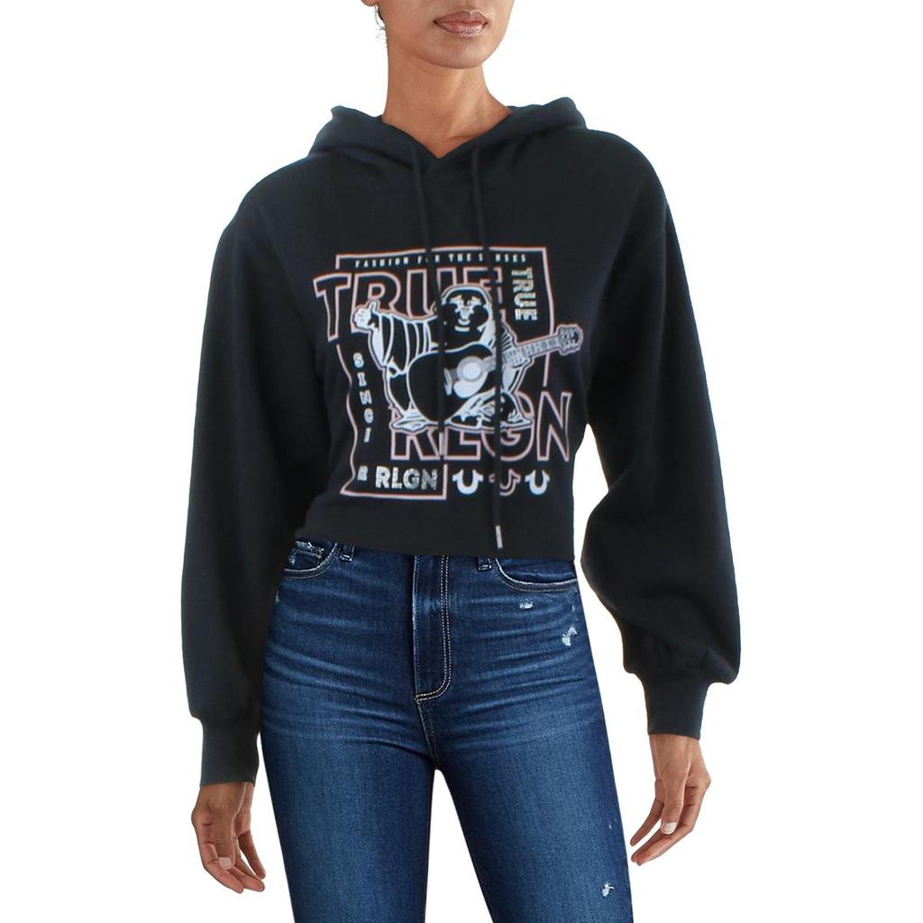 True Religion Womens Buddha Fleece Graphic Hoodie商品第1张图片规格展示