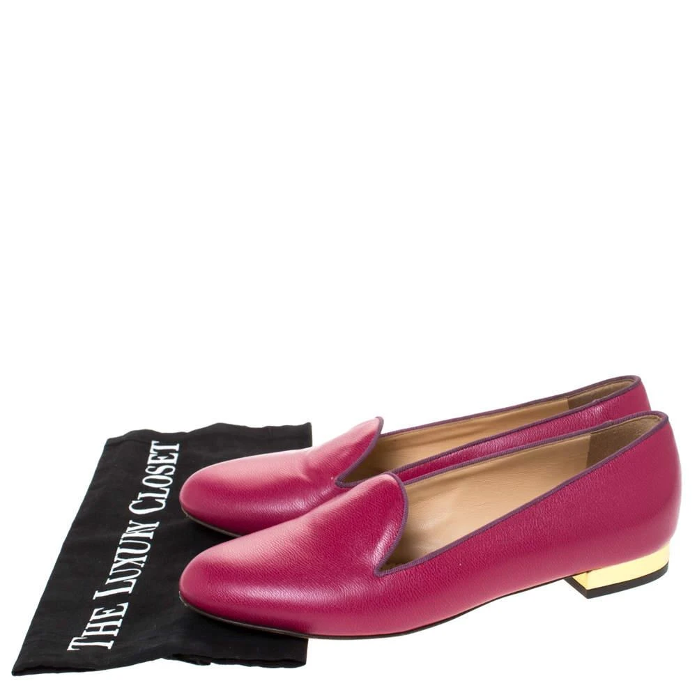 Charlotte Olympia Pink Leather Loafers Size 37.5 商品