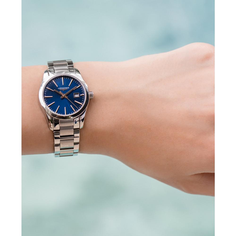 Women’s Swiss Conquest Classic Stainless Steel Bracelet Watch 34mm商品第4张图片规格展示