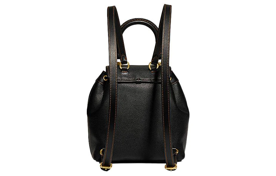 商品[国内直发] Coach|蔻驰 23 拉绳搭扣开合 牛皮革 背包双肩包 中号 女款 黑色,价格¥2602,第4张图片详细描述