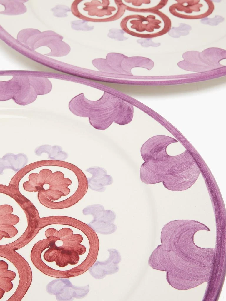 商品Emporio Sirenuse|Set of two Swirl Flower painted ceramic plates,价格¥1475,第3张图片详细描述