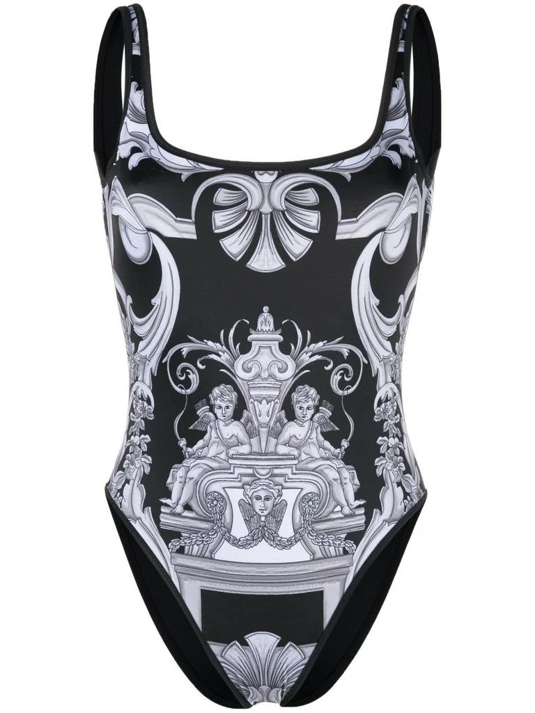 商品Versace|Silver baroque reversible one-piece swim suit,价格¥1728,第1张图片