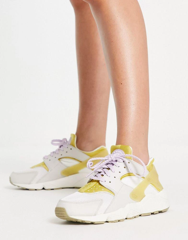 商品NIKE|Nike Air Huarache trainers in white and yellow purple mix,价格¥591,第3张图片详细描述