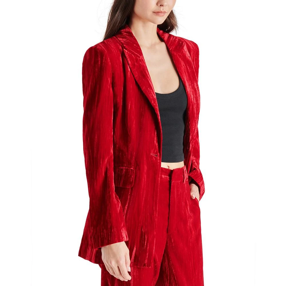 商品Steve Madden|Women's Crushed Velvet Boyfriend Blazer,价格¥296,第3张图片详细描述