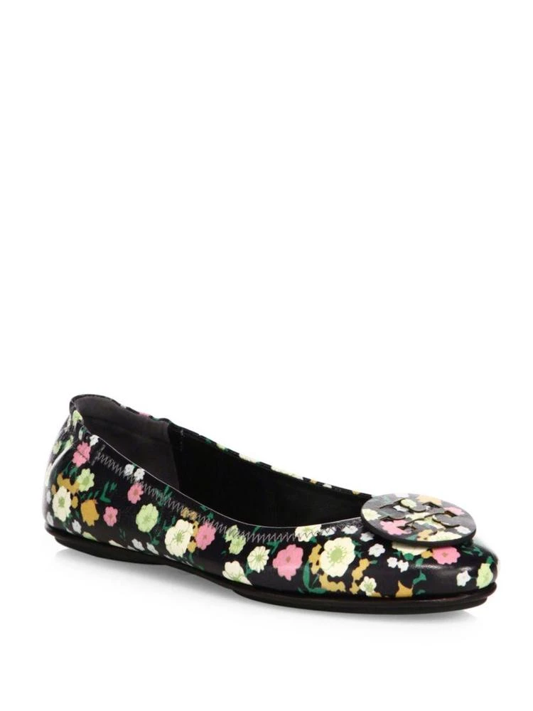 商品Tory Burch|Minnie Travel Floral-Print Leather Ballet Flats,价格¥685,第1张图片