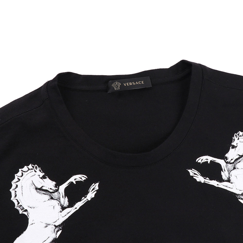 VERSACE范思哲 2019年新款男士美杜莎头像棉质短袖T恤黑色 A81953-A224589-A008商品第3张图片规格展示