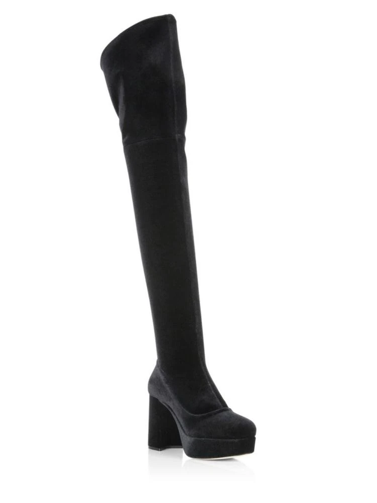 商品Miu Miu|Stretch Velvet Over-The-Knee Boots,价格¥2969,第1张图片