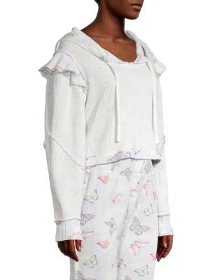 商品LOVESHACKFANCY|Ciel Ruffle Cotton Hoodie,价格¥458,第3张图片详细描述