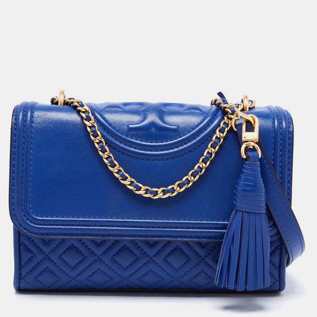 商品[二手商品] Tory Burch|Tory Burch Royal Blue Leather Small Fleming Crossbody Bag,价格¥2869,第1张图片