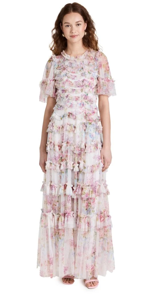 商品Needle & Thread|Needle & Thread Floral Wonder 荷叶边礼服,价格¥1835,第1张图片