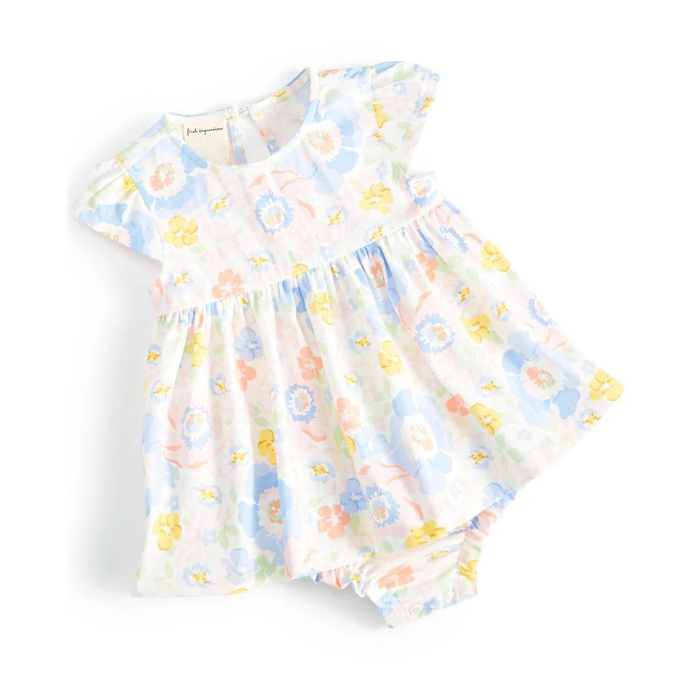 商品First Impressions|Baby Girls Lilian Floral-Print Skirted Sunsuit, Created for Macy's,价格¥111,第1张图片