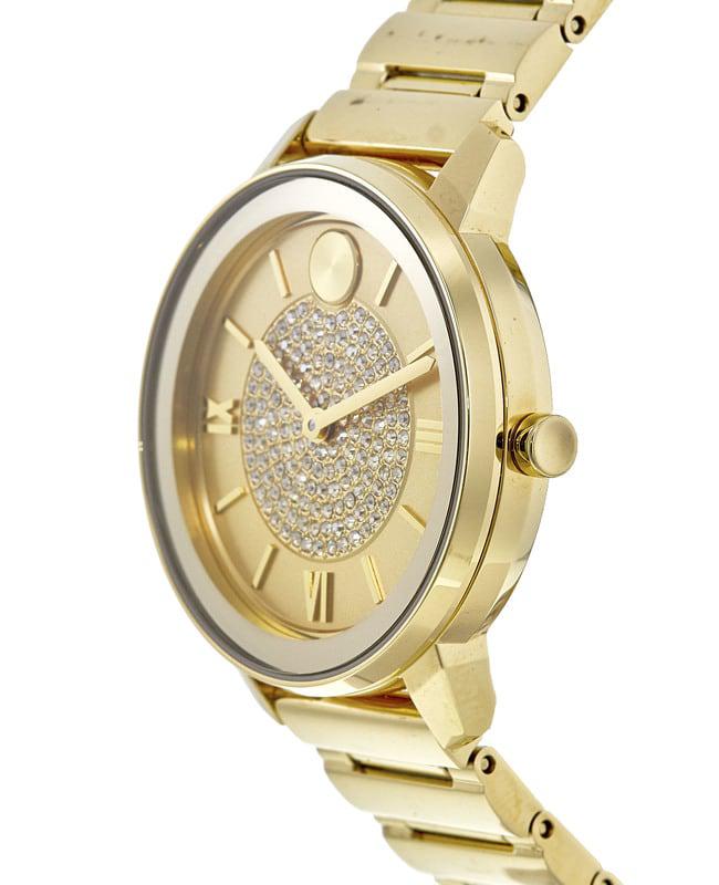 Movado Bold Gold Tone Pave Dial Gold Tone Stainless Steel Women's Watch 3600659-PO商品第2张图片规格展示