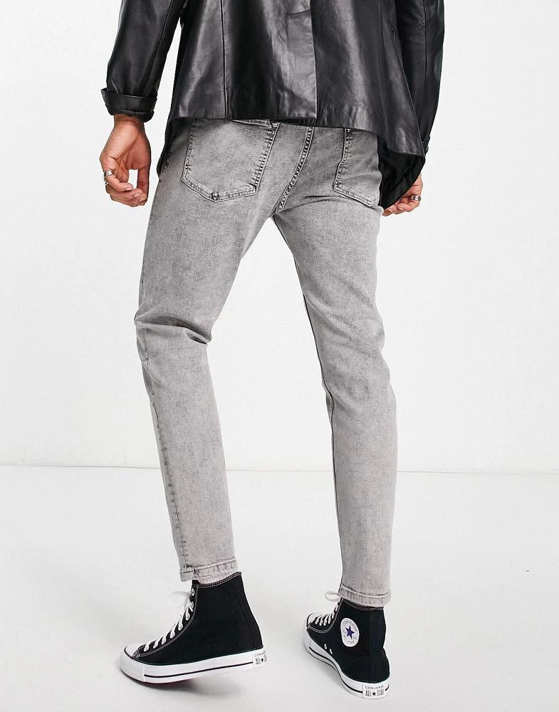商品Topman|Topman tapered jeans in acid grey,价格¥228,第4张图片详细描述