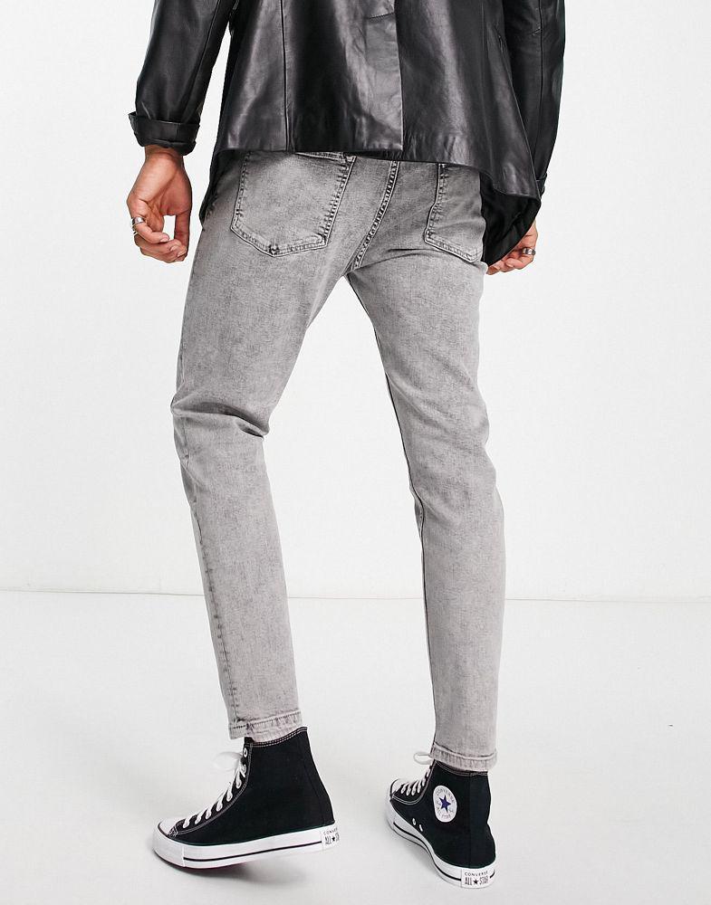 商品Topman|Topman tapered jeans in acid grey,价格¥211,第6张图片详细描述