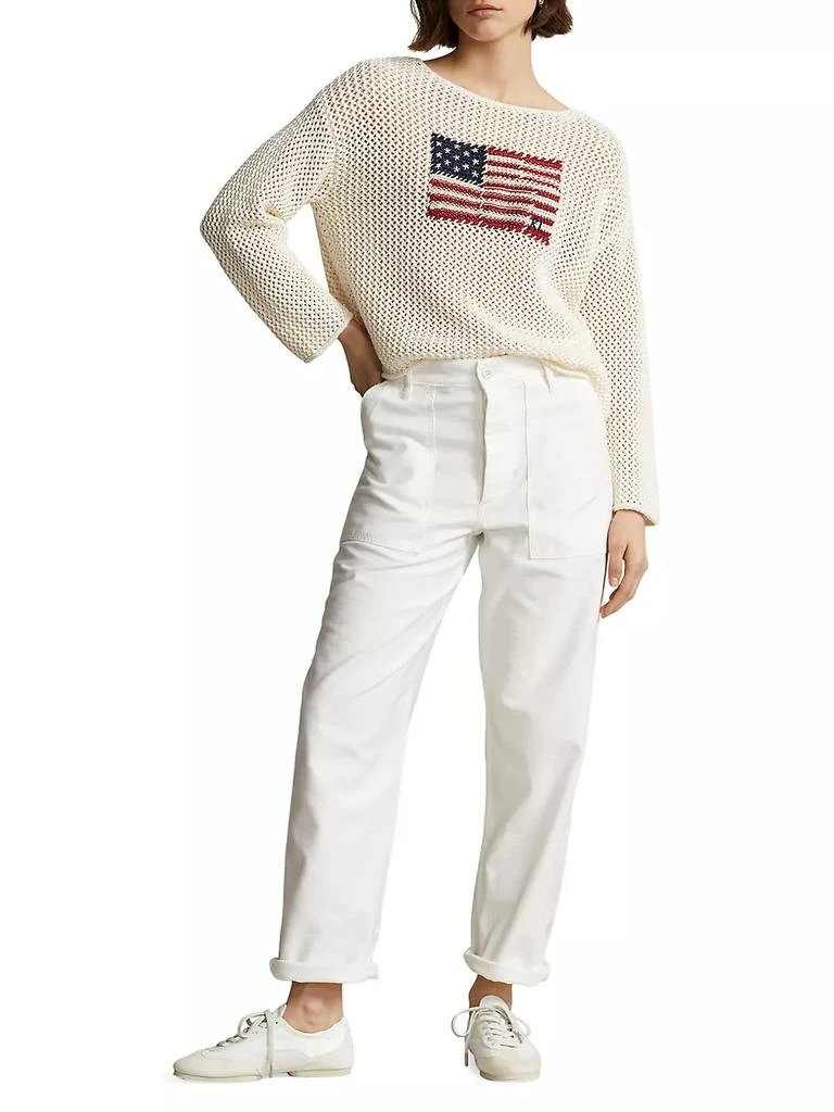 商品Ralph Lauren|Cotton Open-Stitch Flag Sweater,价格¥2234,第2张图片详细描述