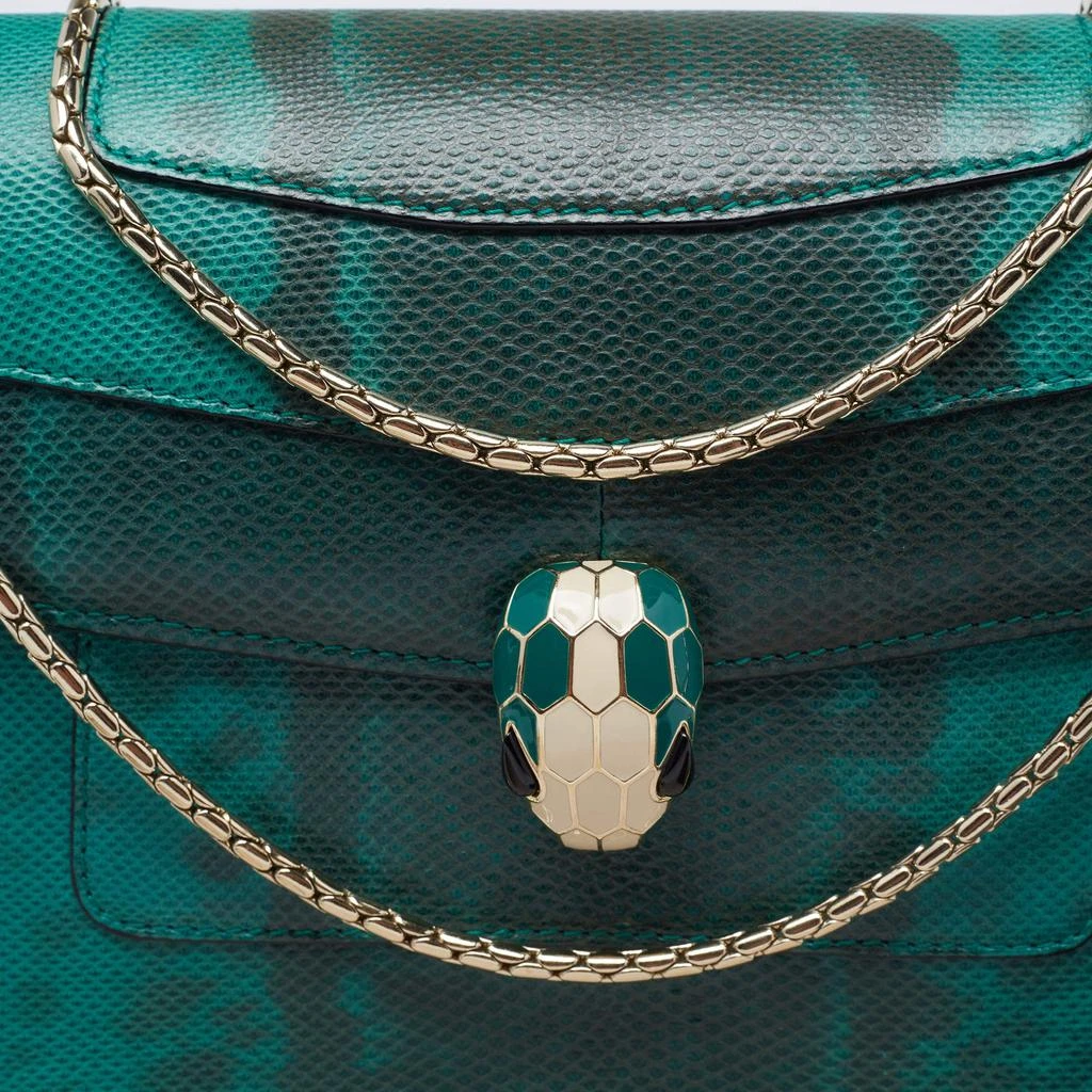 商品[二手商品] BVLGARI|Bvlgari Green/Black Karung Medium Serpenti Forever Shoulder Bag,价格¥13348,第5张图片详细描述