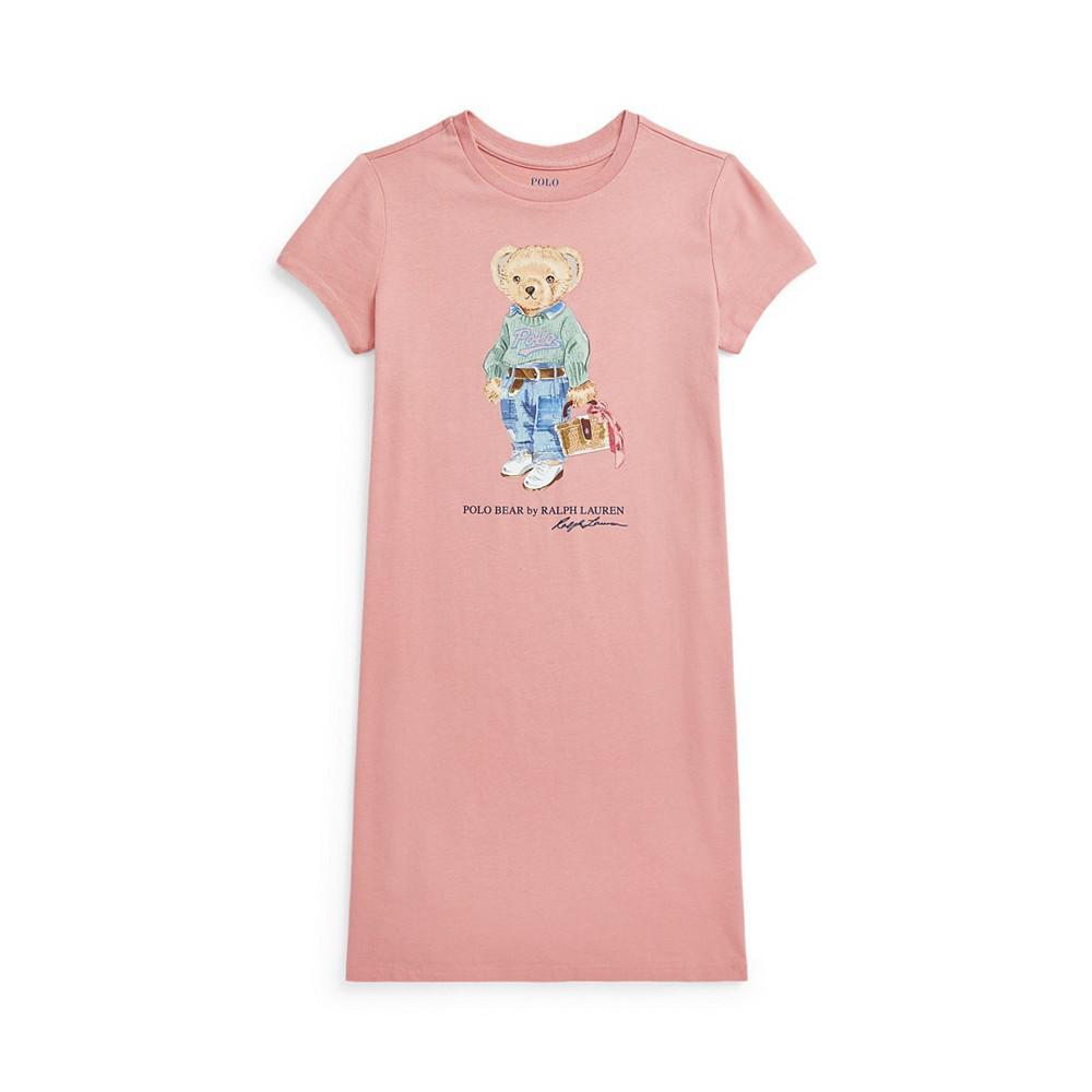 商品Ralph Lauren|Big Girls Polo Bear Jersey T-shirt Dress,价格¥243,第1张图片