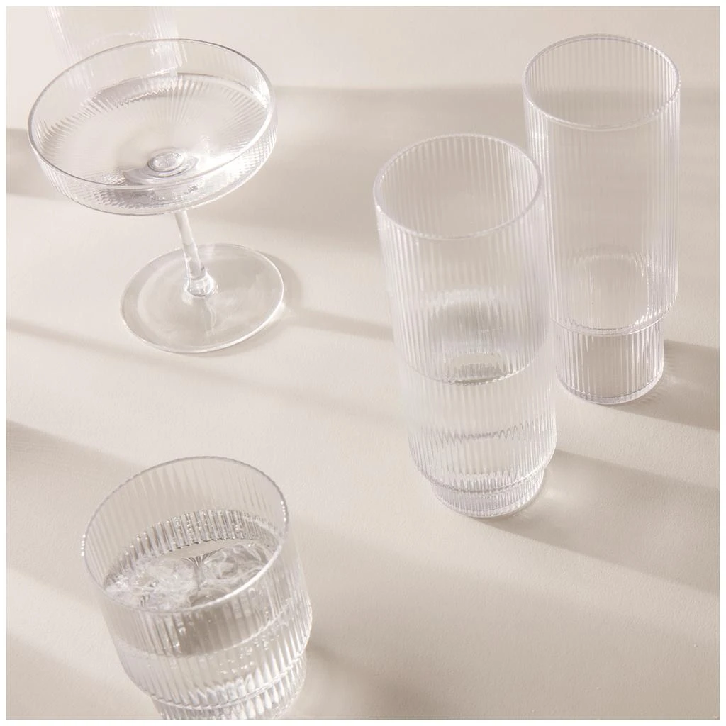 商品Ferm Living|Ferm Living Ripple Low Glasses - Set of 4 - Clear,价格¥313,第3张图片详细描述