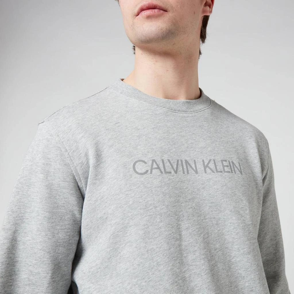 商品Calvin Klein|Calvin Klein Performance Men's Chest Logo Sweatshirt - Medium Grey Heather/Acid Lime,价格¥269,第4张图片详细描述