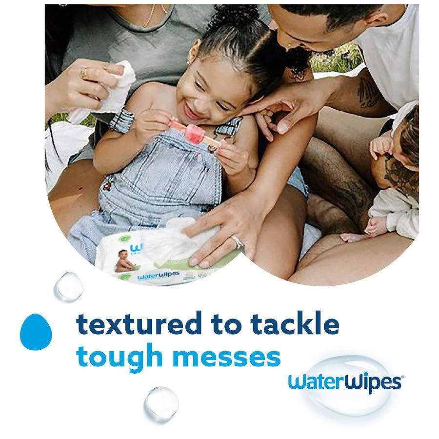 商品WaterWipes|Plastic-Free Textured Clean Wipes, Unscented & Hypoallergenic for Sensitive Skin,价格¥126,第5张图片详细描述
