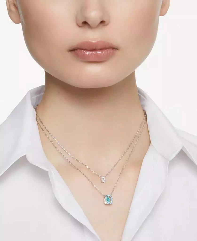 Silver-Tone Millenia Blue Crystal Pendant Two Row Necklace, 15-7/8" + 2" extender 商品