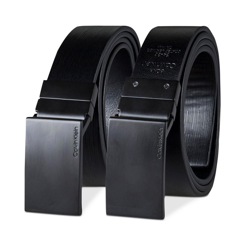 商品Calvin Klein|Men’s Matte Black Reversible Plaque Buckle Belt,价格¥330,第4张图片详细描述