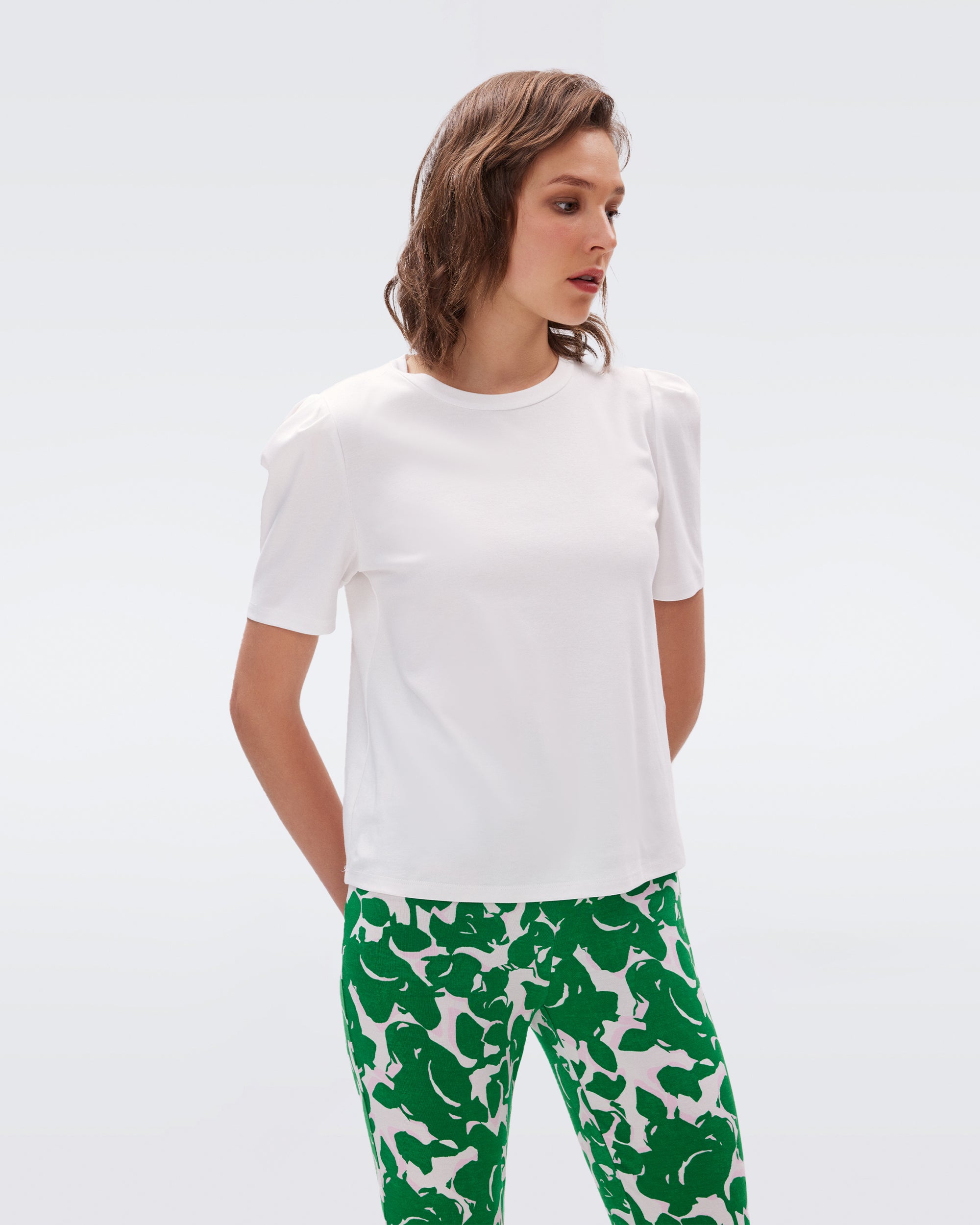 Diane von Furstenberg 女士衬衫 DVFBS2R005IVORY 白色商品第2张图片规格展示