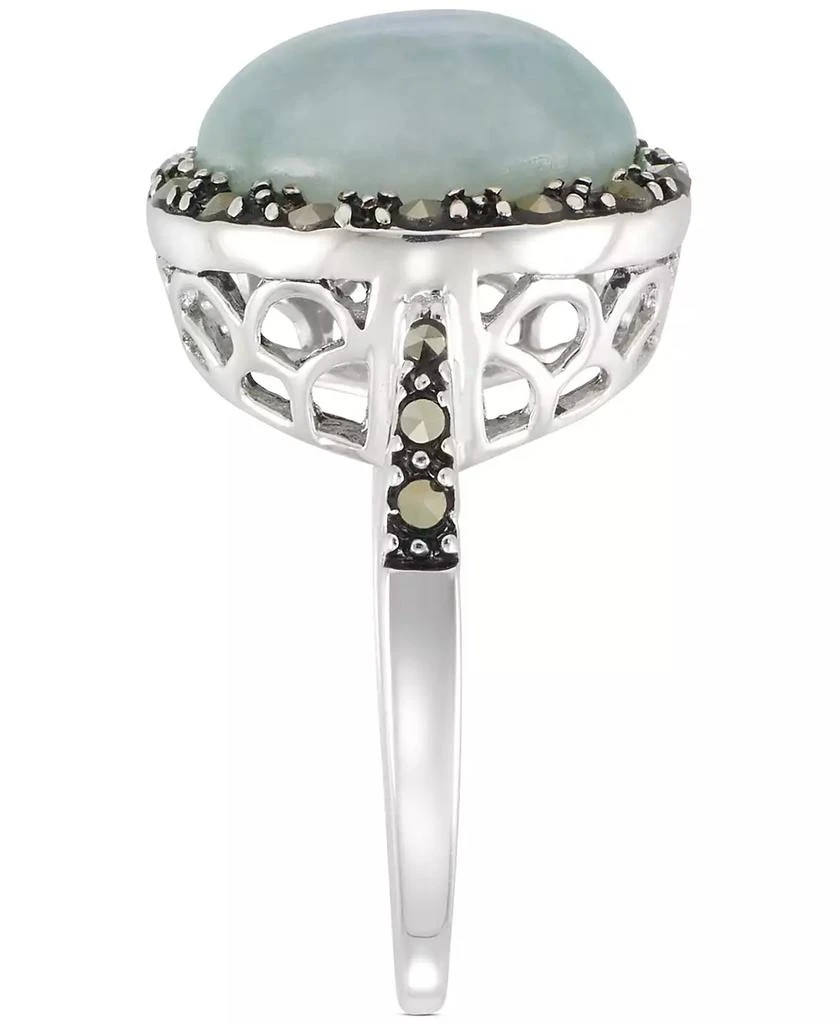 商品Macy's|Jade & Marcasite (3/8 ct. t.w.) Statement Ring in Sterling Silver,价格¥374,第4张图片详细描述