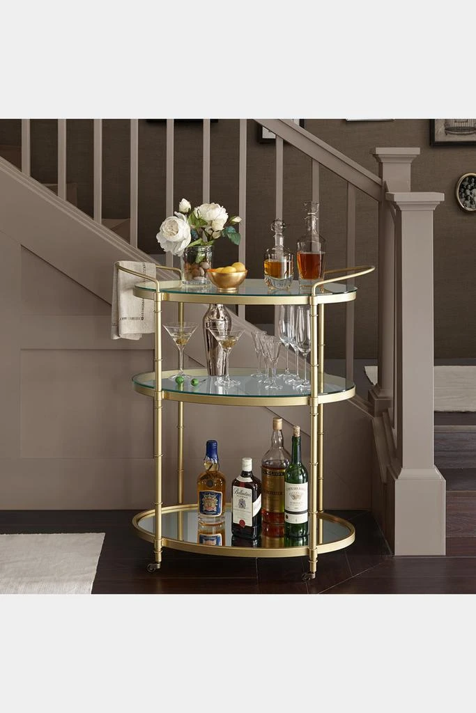 商品Madison Park Signature|Lauren Antique Gold Bar Cart,价格¥2390,第3张图片详细描述