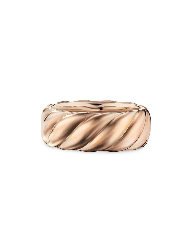 商品David Yurman|Sculpted Cable Contour Band Ring in 18K Rose Gold, 9MM,价格¥28108,第1张图片