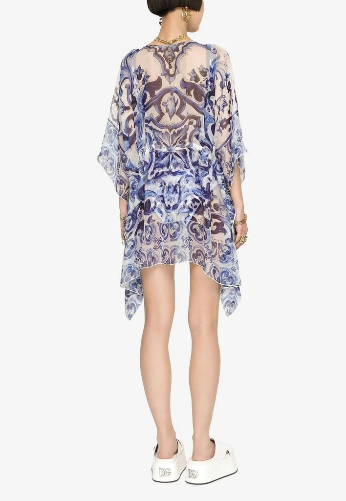 商品Dolce & Gabbana|Majolica Print Chiffon Kaftan Dress,价格¥11013,第2张图片详细描述