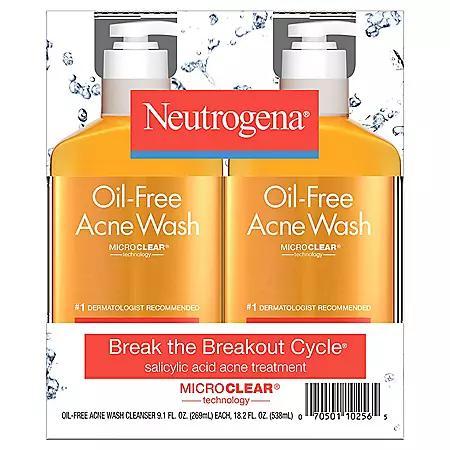 商品Neutrogena|Neutrogena Oil-Free Acne Face Wash (9.1 fl. oz., 2 pk.),价格¥90,第1张图片