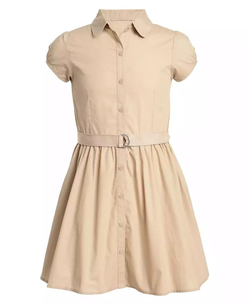 商品Nautica|Little Girls Uniform Belted Poplin Shirt Dress,价格¥232,第1张图片