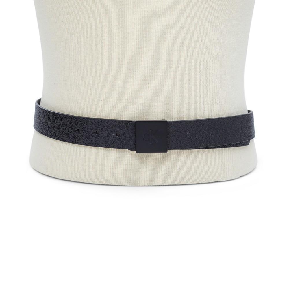 商品Calvin Klein|Men's Pebbled Leather Monogram Micro Plaque Buckle Belt,价格¥192,第7张图片详细描述