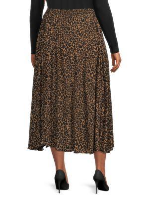 商品Max Studio|Leopard Print Pleated Skirt,价格¥294,第4张图片详细描述