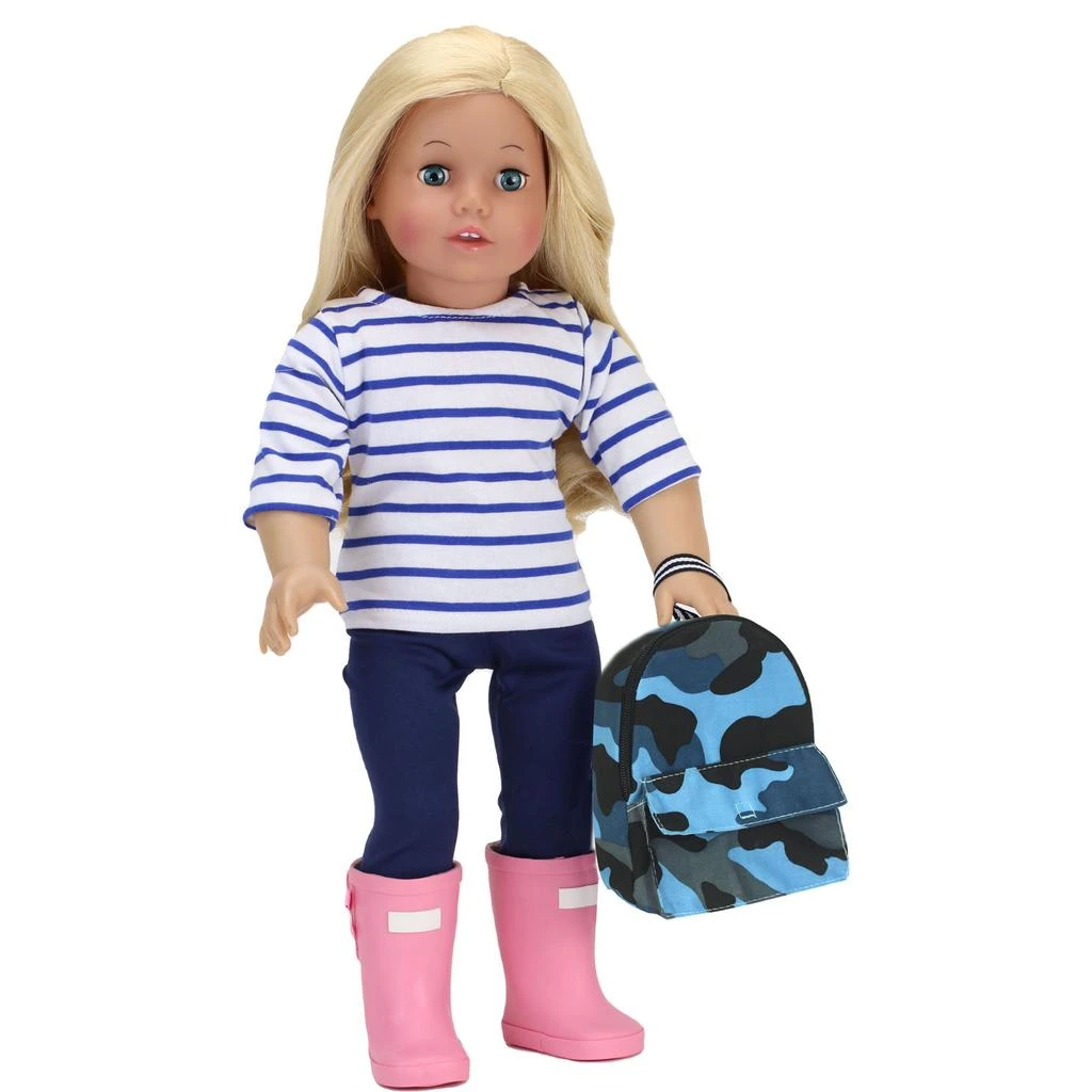 商品Teamson|Sophia’s Camouflage Nylon Backpack for 18" Dolls, Blue,价格¥143,第3张图片详细描述