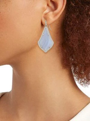 商品Kendra Scott|Alex Rhodium Plated & Agate Geometric Drop Earrings,价格¥221,第2张图片详细描述