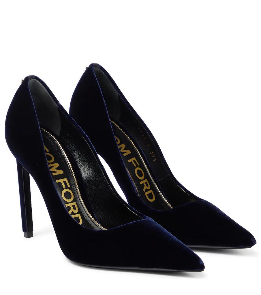 商品Tom Ford|T Screw velvet pumps,价格¥5593,第1张图片