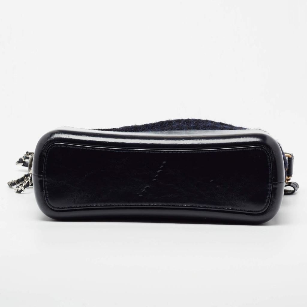 Chanel Black/Blue Tweed And Leather Gabrielle Shoulder Bag商品第7张图片规格展示