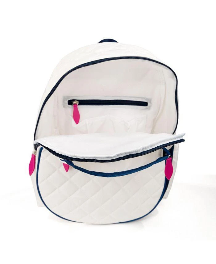 商品Ame & Lulu|Quilted White Navy Pink Jr. Love Tennis Backpack,价格¥733,第3张图片详细描述