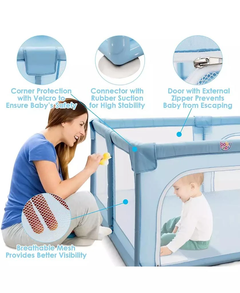 商品Costway|Toddler Playpen Extra Large Activity Center Safety Play Yard w/ Gate,价格¥483,第3张图片详细描述