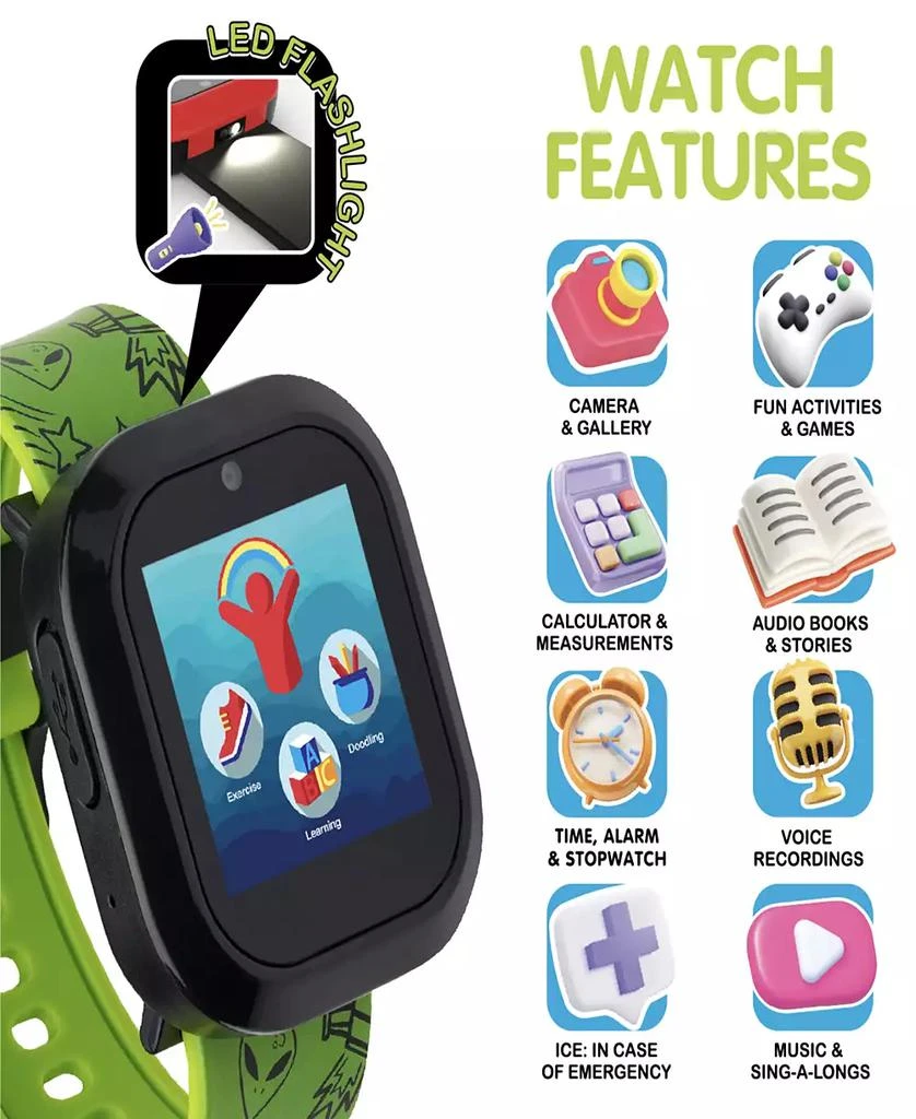 商品Playzoom|V3 Boys Green Silicone Smartwatch 42mm Gift Set,价格¥262,第3张图片详细描述